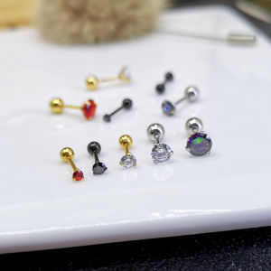 Black Titanium Steel Screw Back Earrings Womens Sleepwear Friendly Simple Design Fashion Jewelry Ear Cuff No Allergy Issues