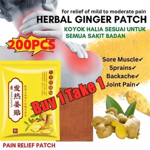 [BUY 1 TAKE 1] 200Pcs/pack Herbal Ginger Patch Promote Blood Circulation Knee Neck Back Pain Relief Herbal Ginger Patches original for pain relief Promote Blood Circulation Knee Neck Back Pain Relief Improve Sleep patch