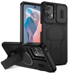 Ốp Lưng Điện Thoại Có Giá Đỡ Từ Tính Dành Cho Motorola Moto G Series - Tương Thích Với Bút Cảm Ứng Edge Hỗ Trợ Sạc Không Dây Kèm Miếng Dán Bảo Vệ Ống Kính