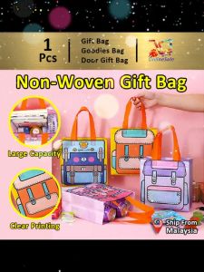 Cute Cartoon School Bag Non Woven Handbag (130) Gift Bag Goodies Bag School Tote Beg Students Childrens Prizes Hadiah Pek Hari Guru Parti Door Gift