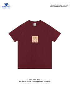 เสื้อยืดแขนสั้นสีแดง ทรงหลวม ผ้าฝ้าย คอกลม สำหรับผู้ชายและผู้หญิง ดีไซน์ทันสมัย เสื้อผ้าทำงาน ฤดูร้อน 2024