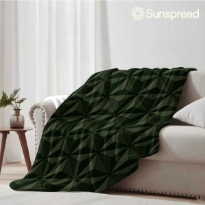 Beast Kingdom | dark green 3d triangle Soft Warm Flannel Blanket Lightweight Cozy Christmas Halloween Home Decor Room