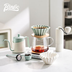 Bincoo Coffee Dripper Set Hand Brewed Coffee Pot Set Sharing Pot Ceramic Filter Cup Hand Brewed Coffee Pot Hand Grinder Set