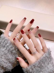 เล็บปลอมใหม่ เล็บเจล [R3041]เล็บปลอม 3D สไตล์โมเดิร์นใช้งานง่าย กล่องละ 24 ชิ้น