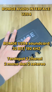 BOMGE U202 USB Audio Interface with Microphone Preamplifier 48V 32-bit/192kHz Resolution for Computer Recording Streaming Podcasting