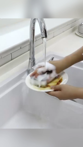 12 Pieces Dishwashing Sponges Kitchen Dishwashing Sponge Non Scratch Scouring Pad Sponge Double-Sided Cleaning Sponge Reusable Scrubber Pads