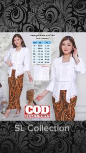 Atasan Kebaya Kutubaru Modern Mewah Motif Laser Cut Bunga Elegan Cantik Aneka Warna Kekinian Amora