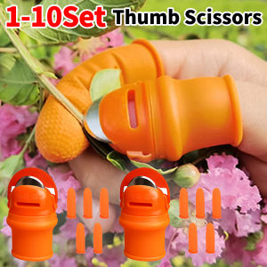 1-10PCS Steel Thumb Cutter Knife Set Finger Protector Gears Garden Vegetable Harvesting Pinching Plant Blade Scissors Gloves
