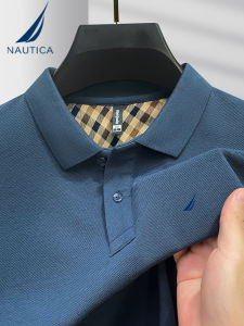 Nautica/Nautica Mens 2024 Fall and Winter New Arrival Pure Cotton Pure Color Long Sleeves T-Shirt Business Casual Polo Shirt