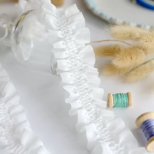 ผ้าชีฟองคุณภาพสูง ขอบลูกไม้ ขอบลูกไม้ ผ้า DIY สำหรับตกแต่งกระโปรงโลลิต้า ขอบแขน ผ้าฝ้ายสำหรับทำมือ