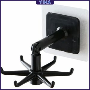 Yiha ตะขอติดเพดาน ติดผนัง  ที่แขวนติดผนัง 6 แฉก ขอเกี่ยวหมุนได้ 360 ° Hexagonal self-adhesive hook
