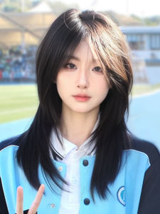 New Chinese Style Womens Short Hair Fake Wig Neutral Wolf Tail Ancient Long Hair Bangs Mullet Head Full Head Covering Wig