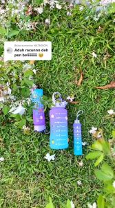 Botol Minum korea Gradiasi Viral/ Botol Minum motivasi thumbler 1 liter/ Botol minum Jumbo FREE BUBBLE WRAP