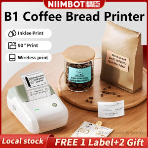 【Free 3 Gifts】Niimbot B1 / B21PRO / B31 label printer coffee bean milk tea cup stickers transparent waterproof stickers for drinks creative DIY color logo can be connected to mobile phones home kitchen storage small label machine 