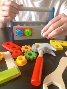 Wooden Toolbox Screwdriver Construction Toys - Early Education For Kids Boy Girl - Mainan Kanak Kanak Budak Lelaki Perempuan - 木制儿童玩具过家家工具箱