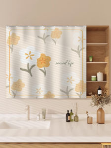 Bathroom Cabinet Dustproof Curtain Privacy Mirror Covering Cloth Makeup Mirror Concealment No Punching Required