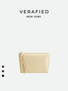 VERAFIED | Luxurious Small Handbag Make-up Bag Brown Crocodile Texture