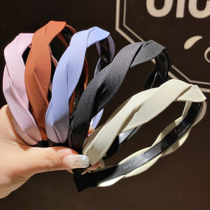 Korean Style Womens Outing Fabric Hairband Anti-slip Simple Inner Tooth Pressing Hair Card Versatile Fashionable Headband