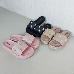 Sandal Selop Datar Wanita Kekinian Karet PVC Kasual Trendy Kekinian Anti Selip Nyaman COD SPT-48
