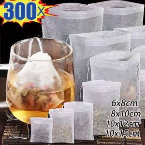 [Miễn phí vận chuyển] 300 chiếc túi gia vị thảo mộc kín không dệt túi dây rút rỗng bộ lọc trà dùng một lần Túi bao nhỏ tự làm