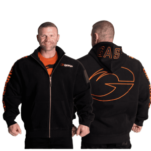 New GASP Fitness Gymnastics Sweatshirt Jacket Orange Large Logo Casual Embroidered Training Coat Warm Velvet American Style Hoodie