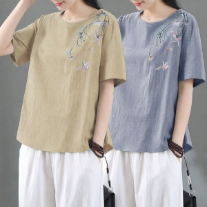 Lieoyuarn | Vintage Flowered T-Shirt Big Size