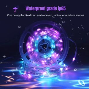 USB Powered APP Control Curtain LED Fairy String Lights Garland Lamp for Birthday Bedroom Xmas Holiday Party Decor