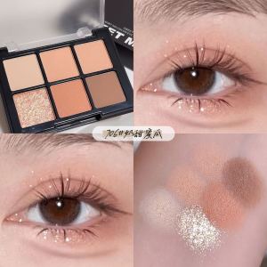 Sweet Mint Eyeshadow Palette 6 Color แมท ชุบเล็กน้อย สำหรับผู้เริ่มต้น แต่งหน้าแบบธรรมชาติ สีสันสดใส ทนทานต่อเหงื่อ น้ำ แป้งมัน