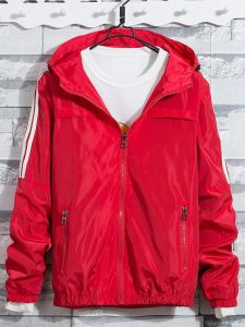 Red Sport Jacket Women Spring Autumn Casual Coat Windproof Long Sleeve Zipper Closure Loose Fit Polyester Fiber Ladies Coat