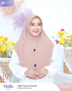 MAILA Daffi Hijab (Chat Untuk Warna Ready) Terlaris Kancing Plat Besi Jilbab Instan
