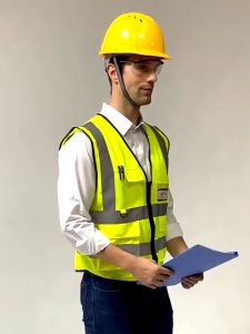JP Custom Safety Vest Logo Class 2 High Visibility Vest With 5 Pockets and Zipper Construction Traffic Control Reflective Vset Women Men Night Work Reflective Vest Construction Traffic Breathable Mesh Workwear A Type