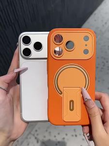 Ốp Lưng Từ Tính Mờ Cao Cấp Tích Hợp Giá Đỡ Dành Cho iPhone 17/16/15/14/13/12/11 Pro Max Plus Hỗ Trợ MagSafe 2 Trong 1 Chất Liệu TPU+PC Chống Sốc Kèm Giá Đỡ