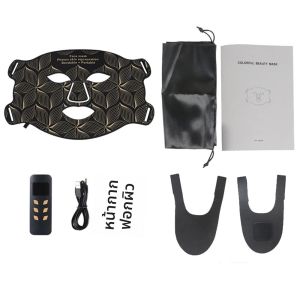 LED 8 สี Face Mask และคอแสงสีแดงใกล้อินฟราเรดบําบัด Anti Aging ริ้วรอยสิว Pore Oil Control ผิวกระชับขาว