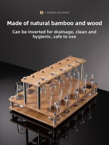BOANG | Bamboo Wood Home Wine Glass Organizer Dispenser