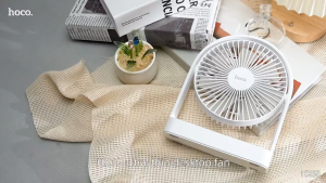 HOCO HX65 พัดลมตั้งโต๊ะ ดีไซน์บางเฉียบ ปรับแรงลมได้ 3 ระดับ เสียงเงียบเพียง 25dB Desktop Fan