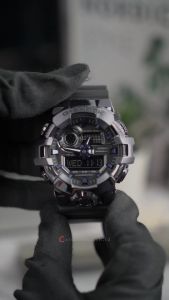 Jam Tangan Pria Casio G-Shock G-Steel GM-700P-6A Black Metalic Dial Black Rubber Band