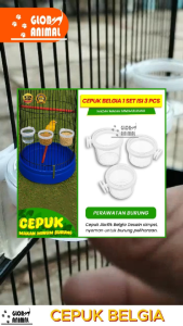 CEPUK BELGIA 1 SET ISI 3 PCS cepuk akrilik tempat makan minum burung