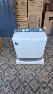 Mesin Cuci 2 Tabung AQUA AQW 8011 HT Hijab Mode Water Selector Low Watt 8 KG