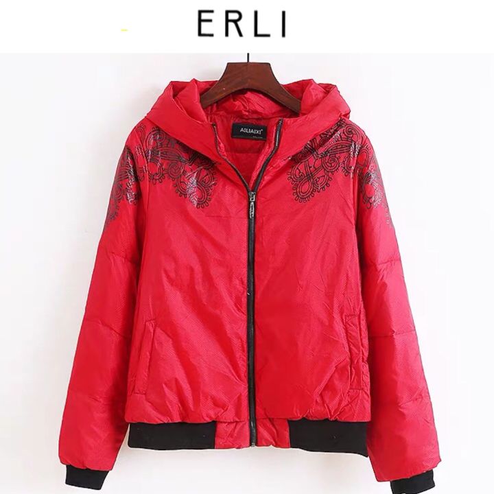 เสื้อฮู้ดขนเป็ด เสื้อกันหนาวขนเป็ด DOWN90% 🐥 🍒แบรนด์ ERLI 🍒🍒DOWN90 ...