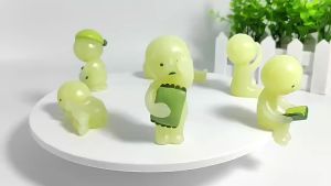 Bandai | Genuine Ornament Bedroom Series Mystery Box In Stock Noctilucent Green Doll Action Cartoon Desktop Decoration Model Doll Gift