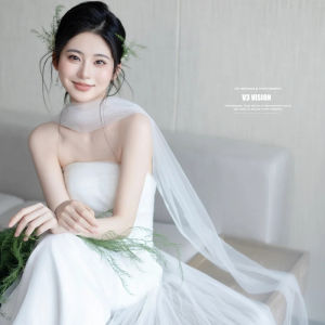 Long Lightweight Korean Style Wedding Scarf Shawl for Bridal Photoshoots And Travel Photography Womens Fashion Accessory