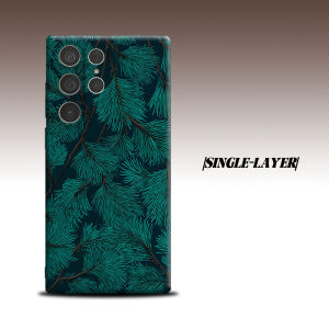 teal pine tree branch For Samsung Galaxy S26 S25 S24 A56 A36 Dual Layer Luxury Fashion Full Lens Protective Case