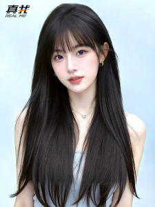REAL ME | Natural Look Womens Wig Human Hair Long Straight Full Cap Double Needle