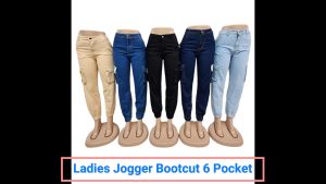 Ladies Jogger Denim 6 Pocket Cargo (Size 26-36) Good Quality Kain