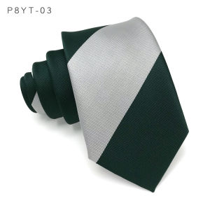 Luxury 8CM Mens Tie Necktie Stripes Striped Ties For Man Groom Groomsman Jacquard Woven Ascot Formal Business Party Accessories