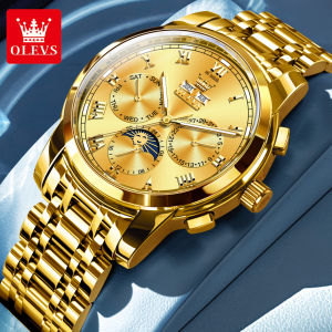 OLEVS watch for men 2024 original branded flly automatic machinery watch for mens 100%waterproof dual calendar multifunctional dial Stainless steel watch for men