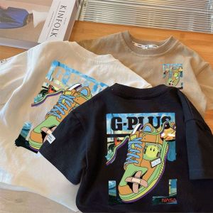 Letter Print Cotton T-Shirt Loose Fit