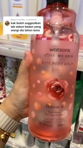 Perawatan Tubuh Watson Botanical Body Wash 1000 Ml Rose Nourish White Tea Refreshing Lavender Softening & Moisturizing