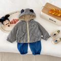 Chuột Mickey Tập Đi Trẻ Em 2 Mặt Có Mũ Kẻ Sọc Mùa Xuân, Mùa Thu Unisex Bé Trai Bé Gái Áo Khoác Ngoài Dây Kéo Đóng Cửa. 