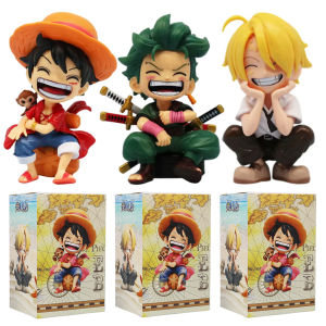 Bandai | One Piece Handheld Luffy Solon Sitting Q-Version Trendy Play Cartoon Anime Desktop Car Ornament Peripheral Gifts